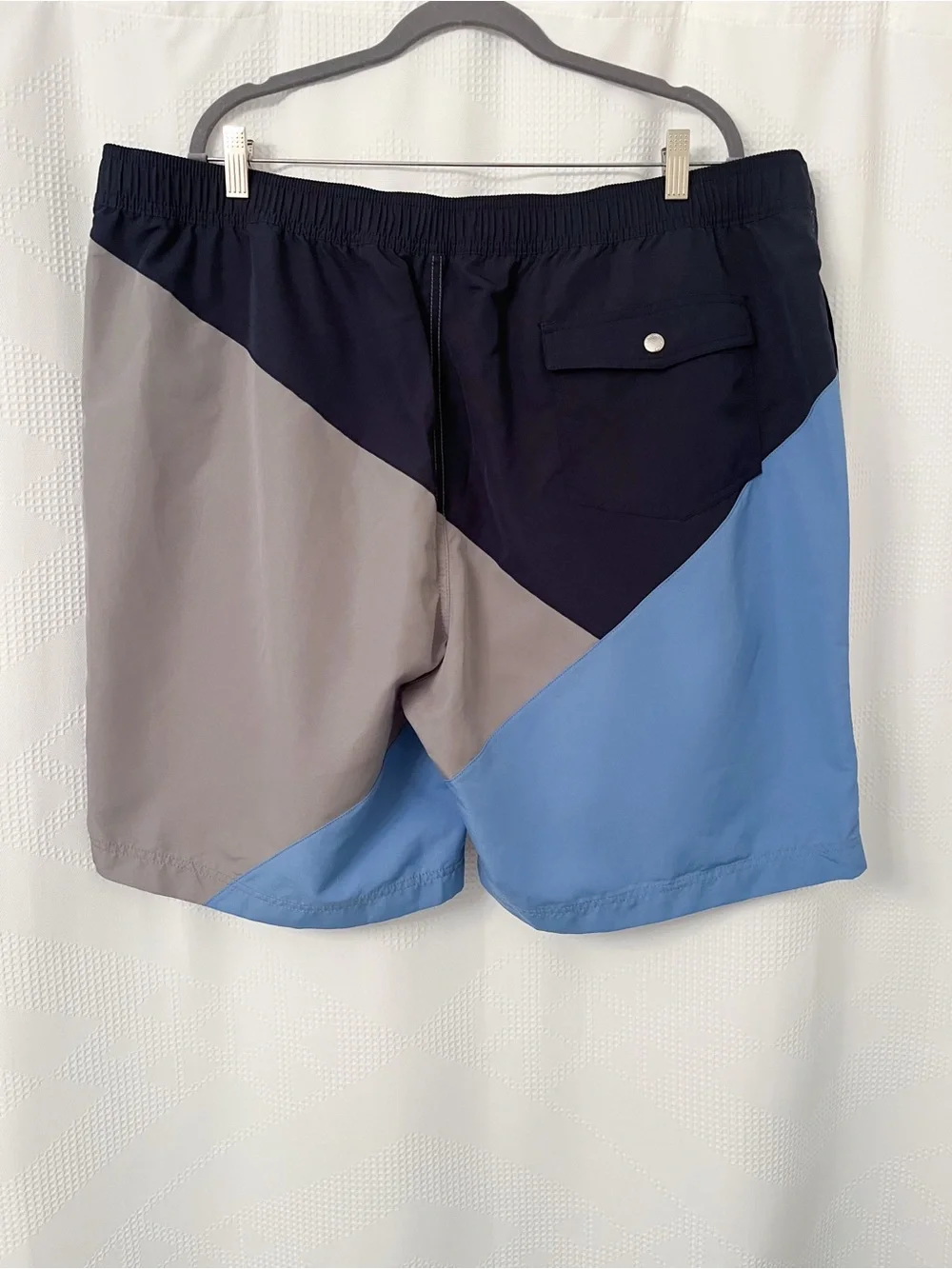 Land’s End Men's Blue Wave Colorblock Swim Trunks XXL NWT